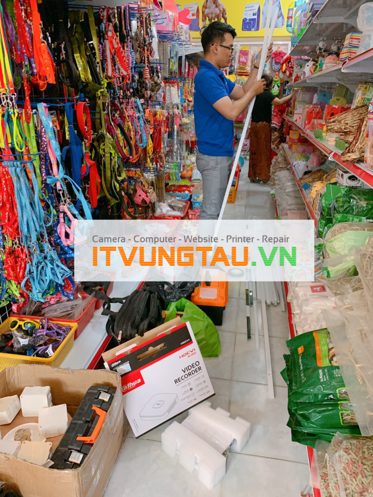 Thi công lắp đặt camera uy tín tại cửa hàng